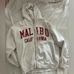 white malibu zip up jacket